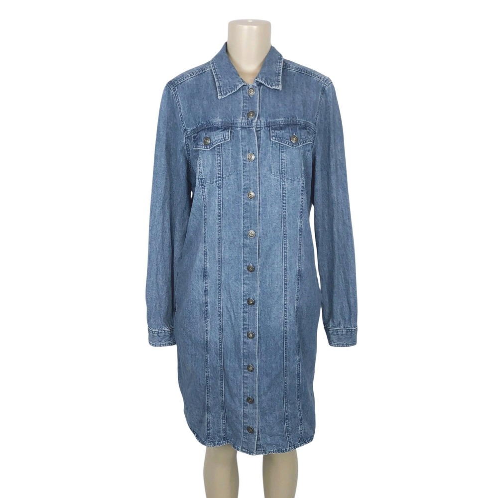 Stetson Womens Denim Jean Midi Jacket Light Wash Cotton Large Western Cowgirl